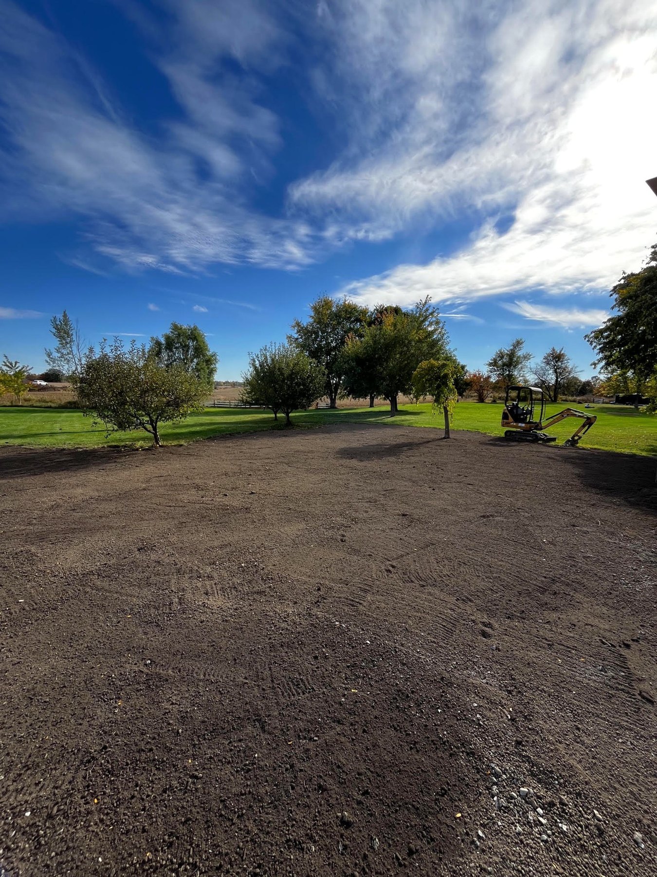 Prepared soil ready for new sod installation